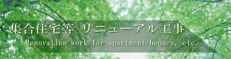 株式会社奥山設備 集合住宅等リニューアル工事 タイトル写真